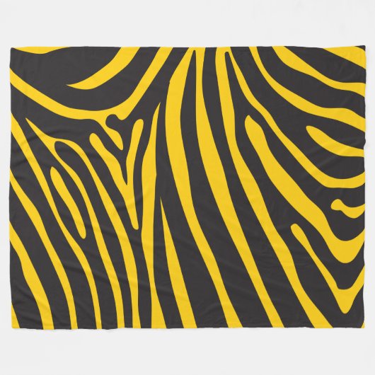 Zwart en geel Zebra Print Fleece Deken (Voorkant (Horizontaal))