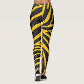 Zwart en geel Zebra Print Leggings (Achterkant)