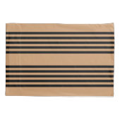 Zwart en geelbruin vijf strips kussensloop (Achterkant)