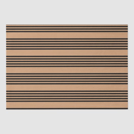 Zwart en geelbruin vijf strips tissuepapier (Voorkant)
