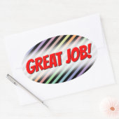 Zwart en gekleurd lijnpatroon met pasta-kleur + GR Ovale Sticker (Envelop)