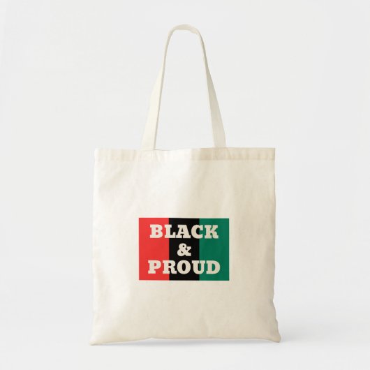 Zwart en gekleurd op een rode, zwarte en groene kl tote bag (Voorkant)