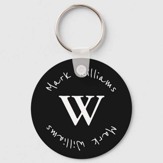 zwart en gepersonaliseerd sleutelhanger (Voorkant)