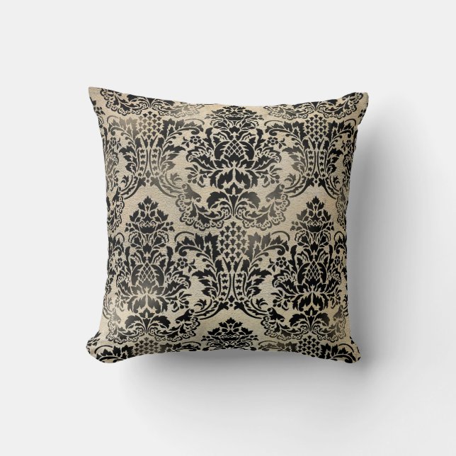 Zwart en getextureerd vouw Pillow. Kussen (Voorkant)