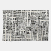 Zwart en getextureerde keukenhanddoeken met crème (Horizontaal)