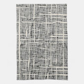 Zwart en getextureerde keukenhanddoeken met crème (Verticaal)