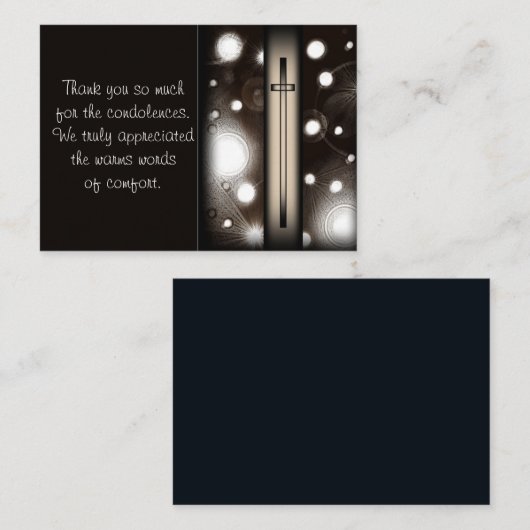 Zwart en glanzend na begrafenis bedankt kaarten notitiekaartje (Voorkant / Achterkant)
