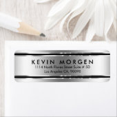 Zwart en glanzend zilver-grijze strepen etiket (Insitu)