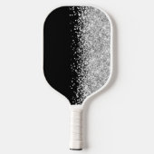 Zwart en glinsterend zilver glam script naam pickleball paddle (Achterkant)
