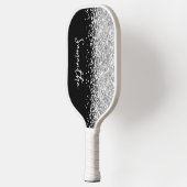 Zwart en glinsterend zilver glam script naam pickleball paddle (Links)