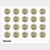 Zwart en glitterig goud bite me sticker (Vel)