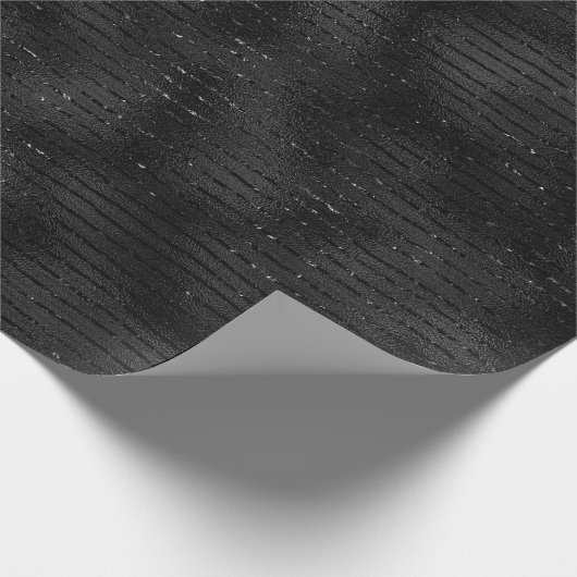 Zwart en glitterstrippatroon cadeaupapier (Hoek)