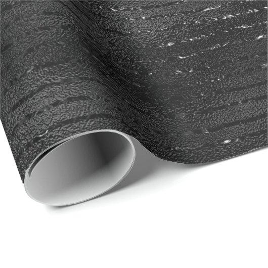 Zwart en glitterstrippatroon cadeaupapier (Rol Hoek)