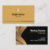 Zwart en goed aangepast elegant minimalistisch visitekaartje (Voorkant / Achterkant)