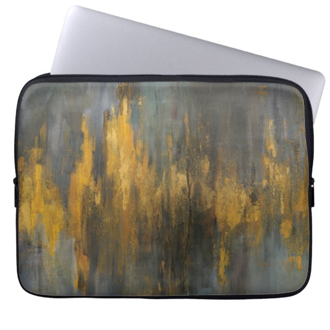 Zwart en Gold Abstract afdrukken | Danhui Nai Laptop Sleeve (Voorkant)