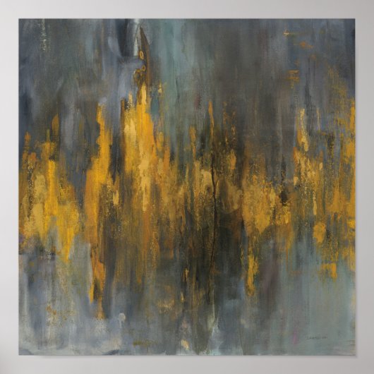 Zwart en Gold Abstract afdrukken | Danhui Nai Poster (Voorkant)