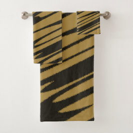 Zwart en Gold abstract Bad Handdoek
