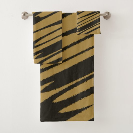 Zwart en Gold abstract Bad Handdoek (Insitu)