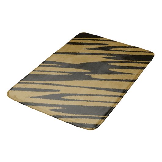 Zwart en Gold abstract Badmat (Gekanteld)