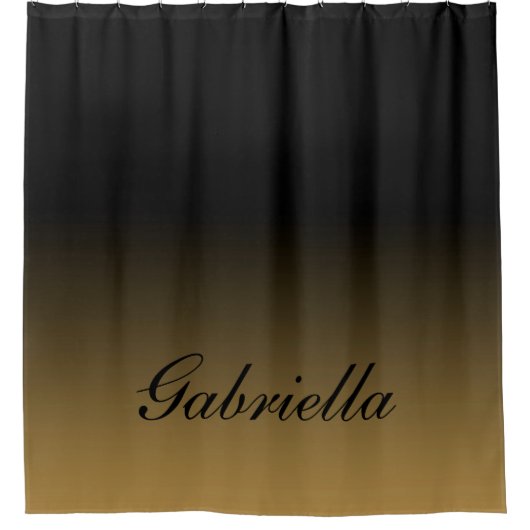 Zwart en Gold Abstract Douchegordijn (Voorkant)