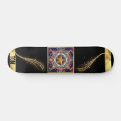 Zwart en Gold Abstract, speciaal aangepast skatebo Persoonlijk Skateboard (Horizontaal)