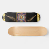 Zwart en Gold Abstract, speciaal aangepast skatebo Persoonlijk Skateboard (Horizontaal)