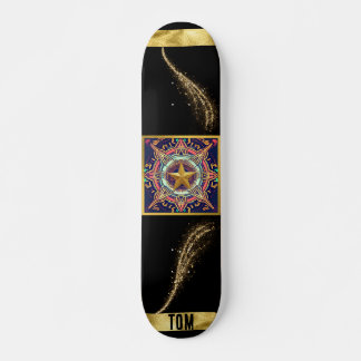 Zwart en Gold Abstract, speciaal aangepast skatebo Persoonlijk Skateboard
