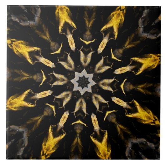 zwart en Gold Abstract Tegeltje (Voorkant)