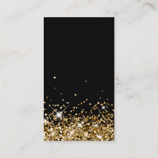 Zwart en Gold Glitter Handtekening Oorspronkelijk Visitekaartje (Achterkant)