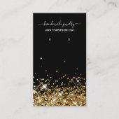 Zwart en Gold Glitter Handtekening Oorspronkelijk  Visitekaartje (Voorkant)