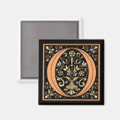 zwart en Gold Letter 'O' Magneet (Voorkant / Achterkant)