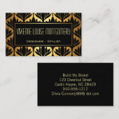 Zwart en Gold Lotus Pattern Modern Visitekaartje (Voorkant / Achterkant)