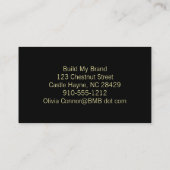 Zwart en Gold Lotus Pattern Modern Visitekaartje (Achterkant)