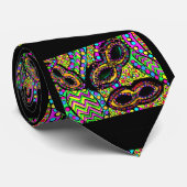 ZWART EN GOLD MARDI GRAS STROPDAS (Opgerold)