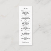 Zwart en Gold Minimal Script Photo Memorial Poem Mini Visitekaartje (Achterkant)