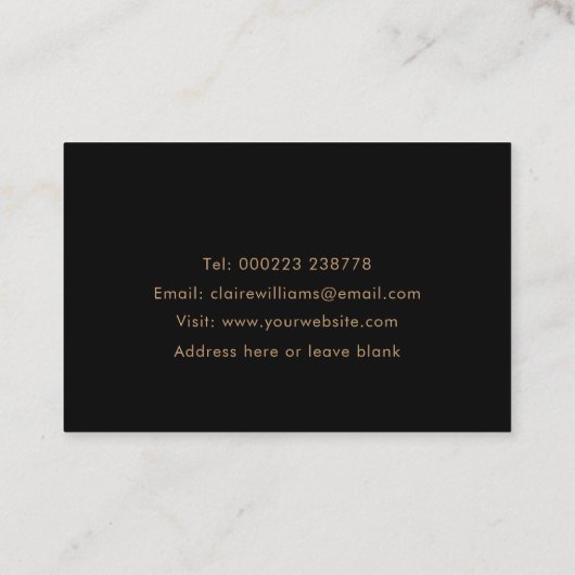 Zwart en Gold Minimalistisch Visitekaartje (Achterkant)