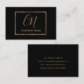 Zwart en Gold Minimalistisch Visitekaartje (Voorkant / Achterkant)
