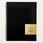 Zwart en Gold Modern minimalistisch, aangepast Planner (Voorkant)