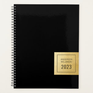 Zwart en Gold Modern minimalistisch gepersonalisee Planner