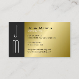 Zwart en Gold Monogram Professional Visitekaartje