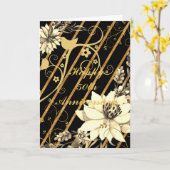 Zwart en Gold , persoonlijk Kaart (Gele Bloem)