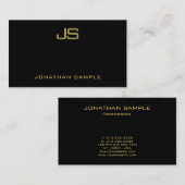 Zwart en Gold Professional modern monogram Visitekaartje (Voorkant / Achterkant)