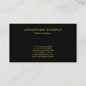 Zwart en Gold Professional modern monogram Visitekaartje (Achterkant)