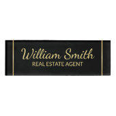 Zwart en Gold Professional op maat Naambadge (Voorkant)