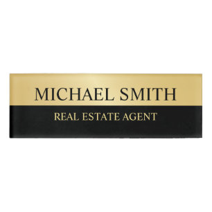 Zwart en Gold Professional op maat Naambadge