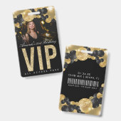 Zwart en Gold VIP All Access Badge (Voor- en achterkant)