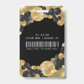 Zwart en Gold VIP All Access Badge (Achterkant)
