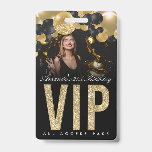 Zwart en Gold VIP All Access Badge (Voorzijde)