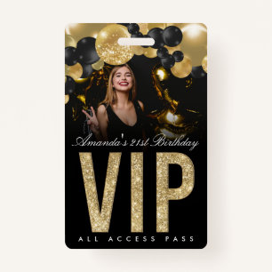 Zwart en Gold  VIP All Access Badge