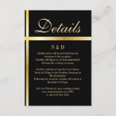 Zwart en Golden Elegant Wedding Enclosure Kaart (Voorkant)
